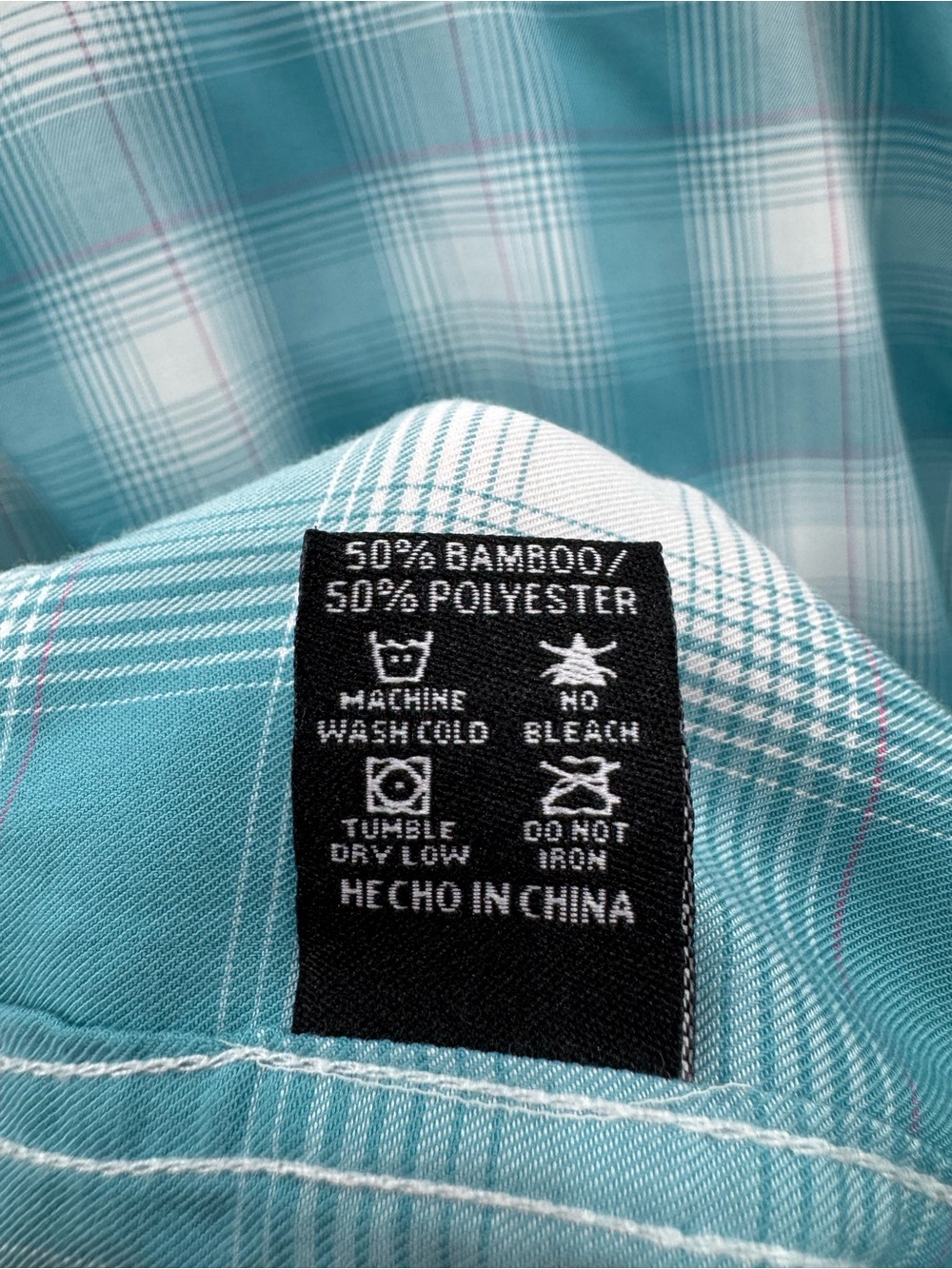 Dixxon Flannel Mens Large Shirt Fria Blue White Plaid D-Lux Bamboo Hipster - Picture 6 of 7